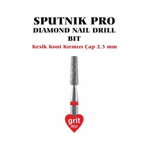 Elmas Kesik Koni Freze Kırmızı Çap 2,5mm