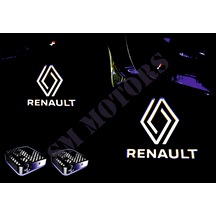 Renault Araçlar Için Pilli Yapıştırmalı Kapı Altı Led Logo
