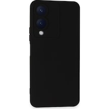 Vivo Y17s Uyumlu Kılıf Nano İçi Kadife Silikon - Siyah Çok Renkli