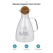 Yuvarlak Mantar Kapaklı Sürahi - 1,5 L - Cam