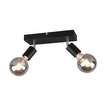 Rsylight Retro Metal Modern Spor 2 Li Mafsallı Siyah Spot Avize Beyaz