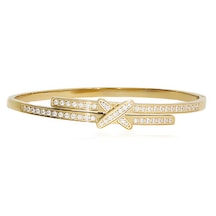 Kadın Çarpı Model Modern Çelik Bilezik Gold