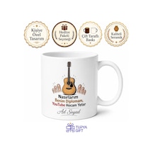 Gitar Çalmayı Kendi Öğrenenlere Youtube Videoları Parmak Nasırı Kupa Hediye Beyaz / Çok Renkli