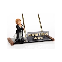 Kadın Avukat Biblolu Masa İsimliği Kristal Masa İsimlik