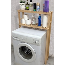 Çamaşır Makinesi Üstü Düzenleyici Ahşap Banyo Düzenleyici 2 Raflı Banyo Rafı Mob125