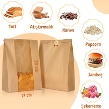 20 Adet 21x30 Pencereli Kraft Kese Kağıdı Gıdaya Uygun Poğaça Tost Sandviç Simit Kağıdı 18 X 29 Cm