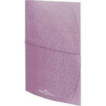 Faber-Castell Lastikli Dosya Desenli A4 Metalik Mor