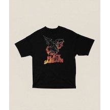 Black Sabbath Müzik Grubu Baskılı Unisex Oversize Tişört Siyah