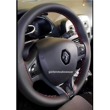 Renault Clio4 Dikmeli Direksiyon Kılıfı Kırmızı Ipli ( 38×11Cm )