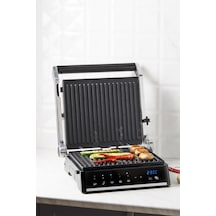 Homend Grilliant 1341h Inox Gövdeli, Döküm Plakalı, 5 Programlı, Led Ekranlı Tost Ve Izgara Makinesi