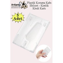 Şeffaf Kart Kılıfı Kimlik Ehliyet Kredi Kartı Koruyucu 5 Adet Pvc Plastik Kart Koruma Kabı