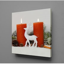 İkili Turuncu Mum Kanvas Tablo 100x100cm
