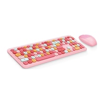 Mofii No666 Pembe Klavye Mouse Set