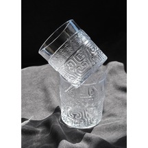 2'li Desenli Viski Kokteyl Bardağı Meşrubat Bardak 345 Ml-kubiz Çok Renkli