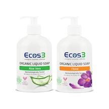 Ecos3 Organik Aloe Vera Sıvı Sabun 500 ML + Floral Sıvı Sabun 500 ML