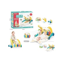 Bıb6015 -piyanolu 2 İn 1 Bebek Yürüteci Ve Tavşan Desenli Mavi Oyun Halısı