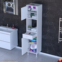 Modilayn Arda Banyo Dolabı 50x173x32,5cm 1 Çekmece 2 Kapak Ve 5 Raflı İhtiyaca Uygun Kolay Kurulum Beyaz Modilayn Arda Banyo Dolabı 50x173x32,5cm 1 Çekmece 2 Kapak Ve 5 Raflı İhtiyaca Uygun Kolay Kurulum Beyaz