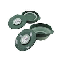 Qlux L-00960-3 Mikser Kabı 3250ml 2in1 Yeşil Kapaklı Silikon Plastik Katlanabilir - 8'li Paket Diğer