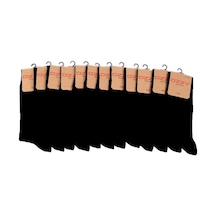 Ozzy Socks 12'li Viskon Dikişsiz Erkek Soket Çorap Siyah