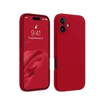 Apple iPhone Uyumlu  16 Kılıf First Silikon -  Kırmızı