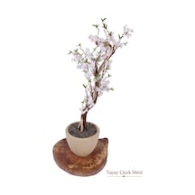 Yapay Çiçek Sitesi Bohem Saksıda Lüks Yapay Sakura Ağacı 125 Cm Beyaz