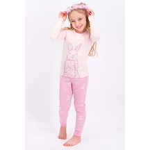 Rolypoly Tozsomon Rabbit Happy Kız Çocuk Pijama Takımı Somon