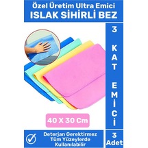 Wintoup 3 Kat Emici Tüm Yüzeylerde Etkili Mutfak Banyo Islak Sihirli Bez 3'lü