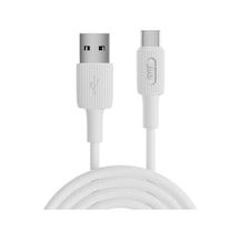 12w Usb-a To Type-c Silikon Hızlı Şarj Ve Data Kablosu Beyaz 2 Metre