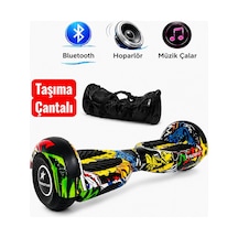 Elektrikli Kaykay Hoverboard 6.5 Inch Taşıma Çantalı Bluetooth Hoparlörlü Akıllı Dengeli - Rs-s5 Apato Grafiti