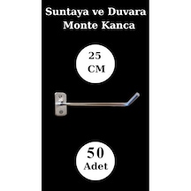 Suntaya Kanca 25 Cm Duvara Monte Çok Amaçlı Raf Askı Kancası Mağaza Depo Kullanımı 50 Adet