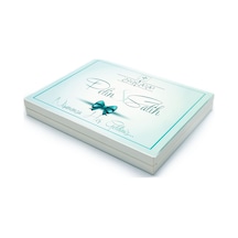 İsimli Söz Nişan Çikolatası 72 Adet Madlen Mavi Kurdela