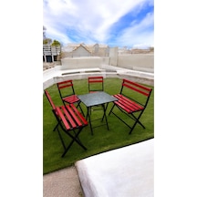 Modern 2-2-1-1 Balkon Bahçe Mutfak Bistro Set Katlanır Masa-sandalye 6 Kişilik Kırmızı Modern 2-2-1-1 Balkon Bahçe Mutfak Bistro Set Katlanır Masa-sandalye 6 Kişilik Kırmızı