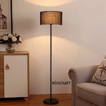 Riolight Rustik,vintage2,retro Siyah Metal Gövde Siyah Kumaş Başl