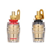 Kahverengi Ve Kırmızı 4mm Muz Şarjı, Hoparlör Ve Amfi Bağlantı Terminale İki Adet Bakır Altın Kaplama Konnektörü