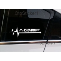 Oto Sticker Chevrolet Nabız Kalp Atışı Ritim Sticker 2 Adet