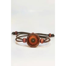 Mandala Ahşap Bileklik Kahverengi
