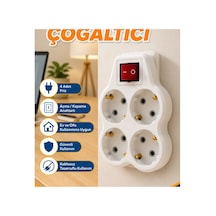 2 Li Set Anahtarlı 4 Lü Priz Çoğaltıcı Kablosuz Duvar Tipi Diğer