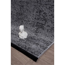 Gri Şönil Kilim Makinede Yıkanabilir Kaymaz Taban Halı Yolluk Gri