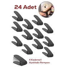 Porsima 5302 24lü Ayakkabı Rampası Ayakkabı Düzenleyici Dolap İçi Organizer- Siyah Siyah