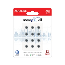 12 Adet Ag3 Lr41 Lr736 / L736 / G3 / G3a / 3ga / 192 / Gp192 / V3ga / Rw87 1.5v Maxycell Düğme Pil
