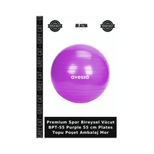 Premium Spor Bireysel Vücut Bpt-55 Purple 55 Cm Plates Topu Poşet Ambalaj Mor