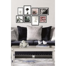 8 Parça Dekoratif Mdf Tablo Seti Çerçeve Görünümlü Dekolıadko0113