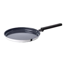 Ikea Mıddagsmat Krep-pankek Tavası 24 Cm Krom - Siyah 1 Parça Gümüş - Siyah