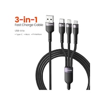 Toocki 100 W 3 İn 1 Usb 6A Hızlı Şarj Kablosu