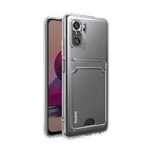 Kvy Xiaomi Poco M5s Kamera Korumalı Kartlıklı Setra Şeffaf Silikon Kılıf
