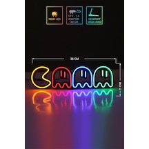 İstasyon Neon Grafik Pac Man Neon Led / Pac-man Gece Lambası / Pacman Dekoratif Lamba / Işıklı Oyun Karakteri / Gamer Ambians Işığı Renkli