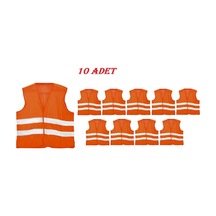 Standart Beden Ikaz Yeleği Turuncu Renk 10 Adet