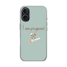 İphone 17 Uyumlu I'm Pregnant Baskılı Silikon Kılıf Renkli