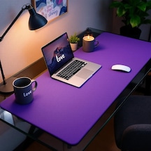 Mouse Pad Mor Masa Matı 70x160cm Suni Deri Desk Mat Şık Tasarım 70 Cm 160 Cm