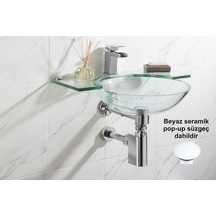 Studor Trap-Vent Kromajlı Havalıklı Lavabo Sifonu Beyaz Seramik Pop-up Süzgeçli Tıkanma ve Koku Önleyici